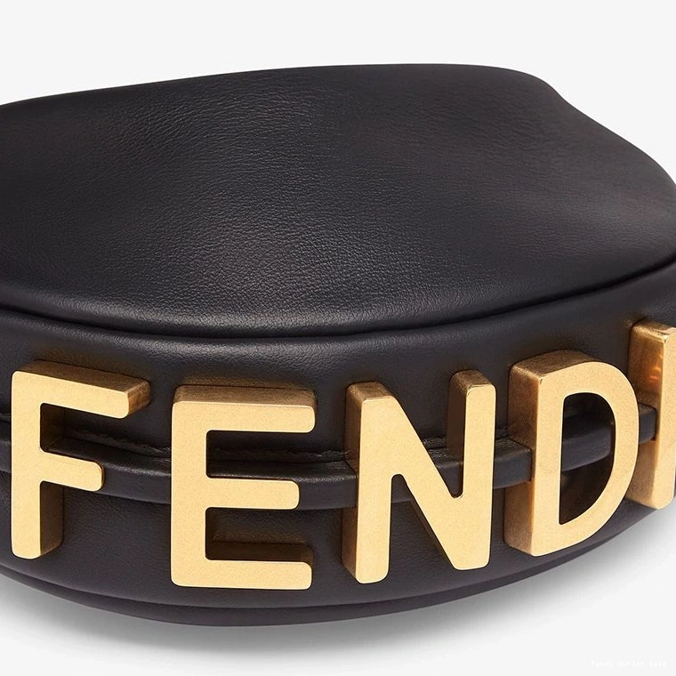 Cheap Nano Bag Leather Fendigraphy In Black Hobo Calf Fendi 0727